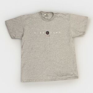 Vtg Nike Mens Large Nike Town Chicago Gray T Shirt USA Center Swoosh Embroidered